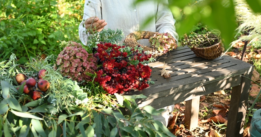 autumn garden wreath lesson